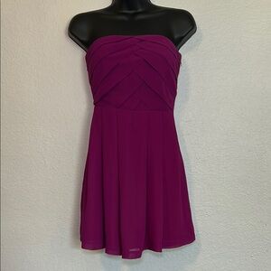 Express Strapless Magenta Dress